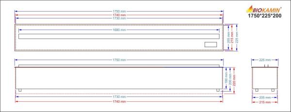 Parný krb 1750 3D hĺbka 225mm 7 farieb 3