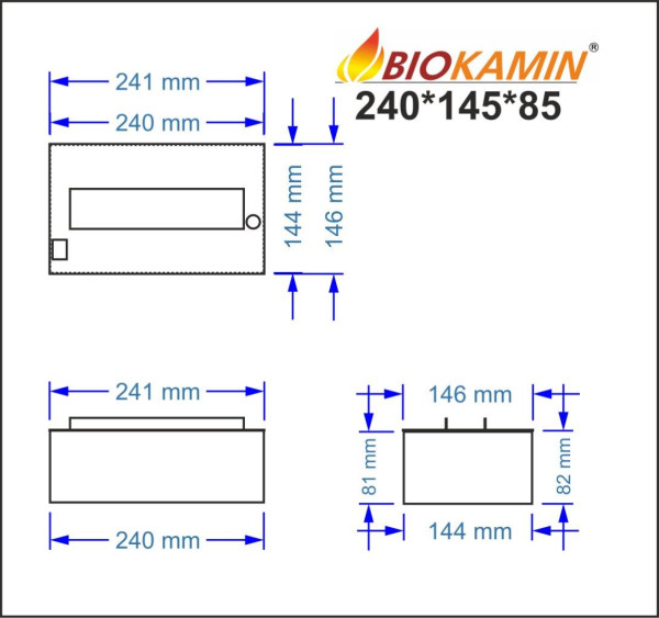 Parný krb 241 3D hĺbka 146mm 1 farba Základný model 1